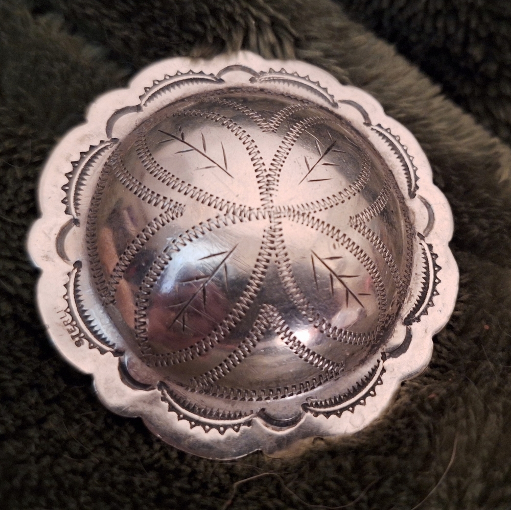 Equestrian Medallion/ Pendant. Mexican Silver/ Leather Strap. Vintage.